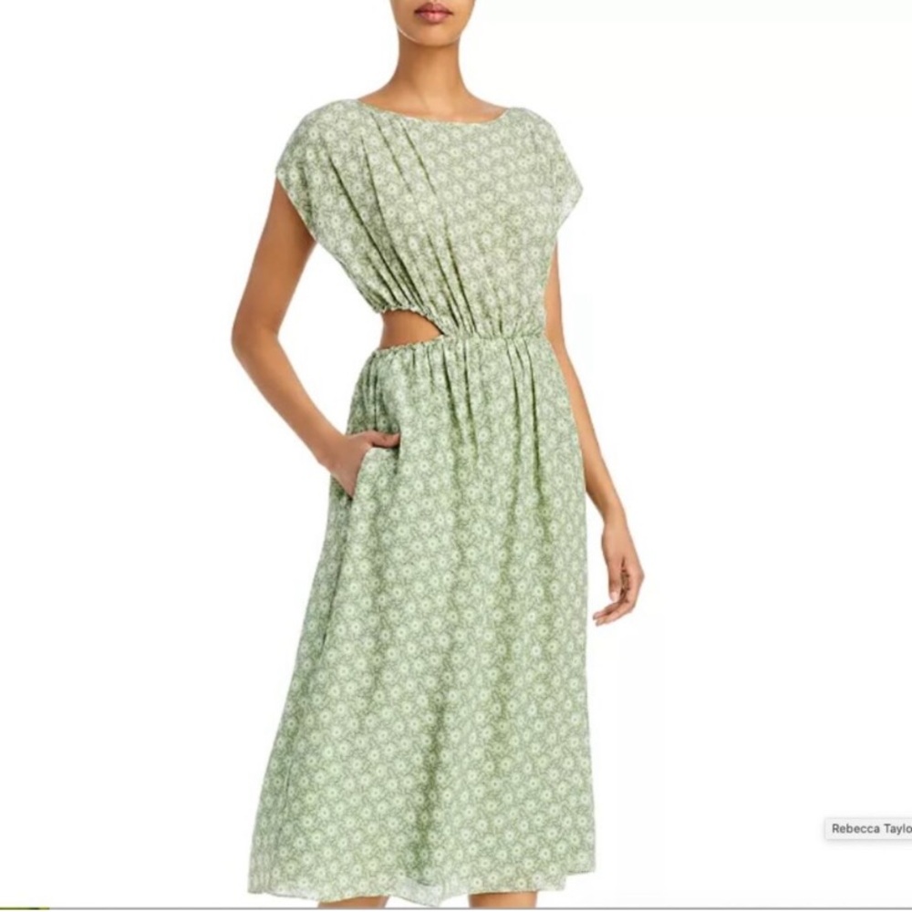 NWT Rebecca Taylor Suzanne Fleur Cutout Green Dress